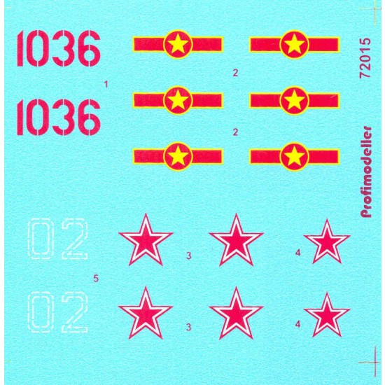 1/72 Mikoyan-Gurevich MiG-17 CCCP & NVAF Decals for Zvezda/Bilek kits 1/72 Mikoyan-Gurevich MiG-17 CCCP & NVAF Decals for Zvezda/Bilek kits