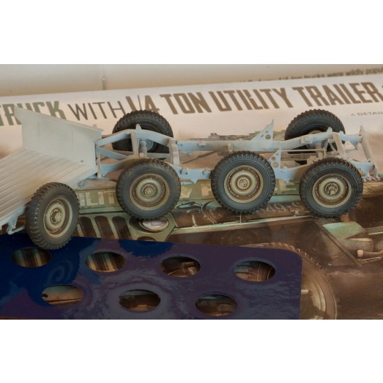1/35 US 1/4 Ton Utility Truck (JEEP) with Trailer Wheel Masking for Takom kit #2126