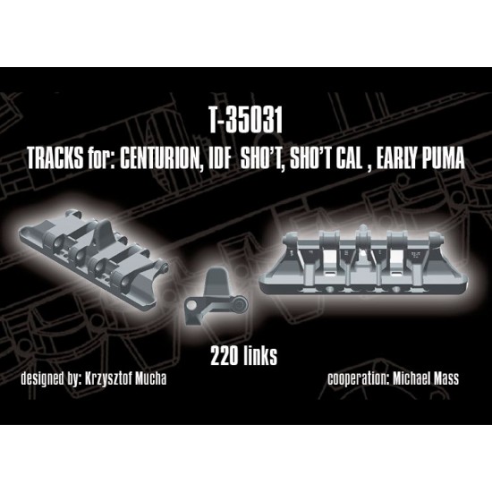 1/35 Tracks for IDF Centurion, Shot, Shot Cal (Shot Kal), Puma (early), Olifant 1/35 Tracks for IDF Centurion, Shot, Shot Cal (Shot Kal), Puma (early), Olifant