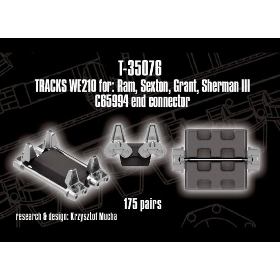 1/35 TWE210 Tracks for Ram/Sexton/Grant/Sherman III (C65994 end connector) 1/35 TWE210 Tracks for Ram/Sexton/Grant/Sherman III (C65994 end connector)
