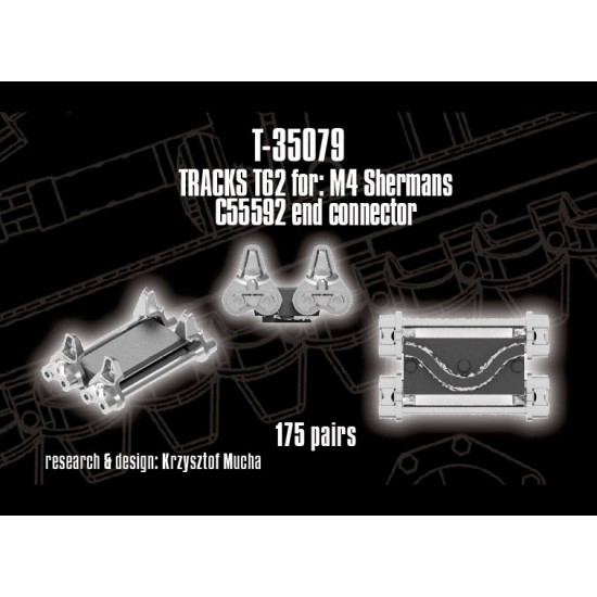 1/35 T62 Tracks for Mr Sherman (C55592 end connector) 1/35 T62 Tracks for Mr Sherman (C55592 end connector)