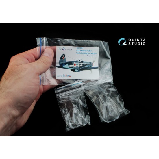 1/32 Yak-3 Vacuformed Clear Canopy (Open & Close Position) for Special Hobby Kit 1/32 Yak-3 Vacuformed Clear Canopy (Open & Close Position) for Special Hobby Kit