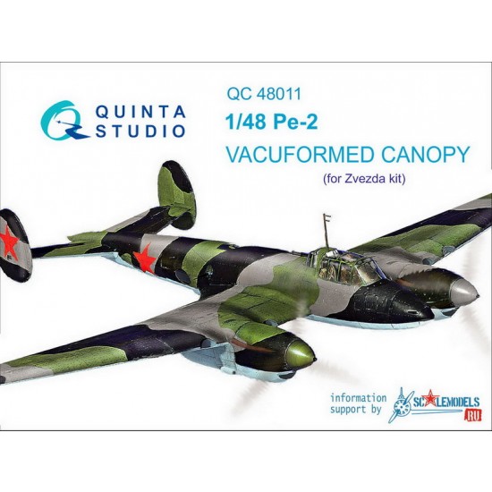 1/48 Pe-2 Vacuformed Clear Canopy for Zvezda Kit 1/48 Pe-2 Vacuformed Clear Canopy for Zvezda Kit