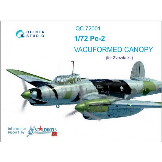 1/72 Pe-2 Vacuformed Clear Canopy for Zvezda Kit #7283 1/72 Pe-2 Vacuformed Clear Canopy for Zvezda Kit #7283