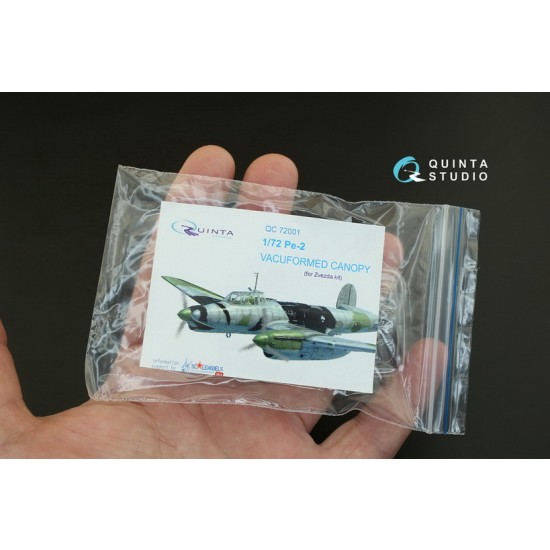 1/72 Pe-2 Vacuformed Clear Canopy for Zvezda Kit #7283 1/72 Pe-2 Vacuformed Clear Canopy for Zvezda Kit #7283