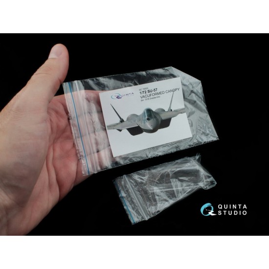 1/72 Su-57 Vacuformed Clear Canopy for Zvezda Kit #7319 1/72 Su-57 Vacuformed Clear Canopy for Zvezda Kit #7319