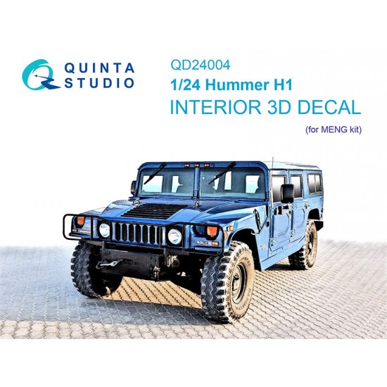 1/24 Hummer H1 3D-Printed & Coloured Interior on Decal Paper for MENG kits 1/24 Hummer H1 3D-Printed & Coloured Interior on Decal Paper for MENG kits