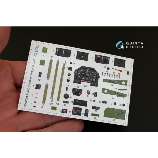 1/32 P-51D Late Interior Detail Set (on decal paper) for Tamiya Kit 1/32 P-51D Late Interior Detail Set (on decal paper) for Tamiya Kit
