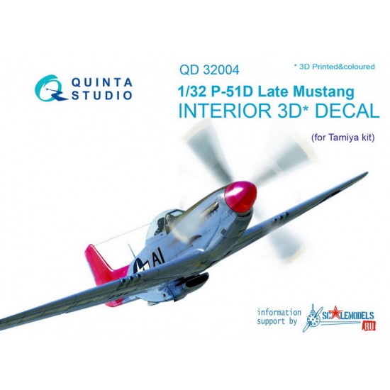 1/32 P-51D Late Interior Detail Set (on decal paper) for Tamiya Kit