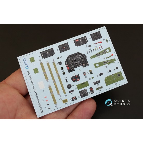 1/32 P-51D Early Interior Detail Set (on decal paper) for Tamiya Kit 1/32 P-51D Early Interior Detail Set (on decal paper) for Tamiya Kit