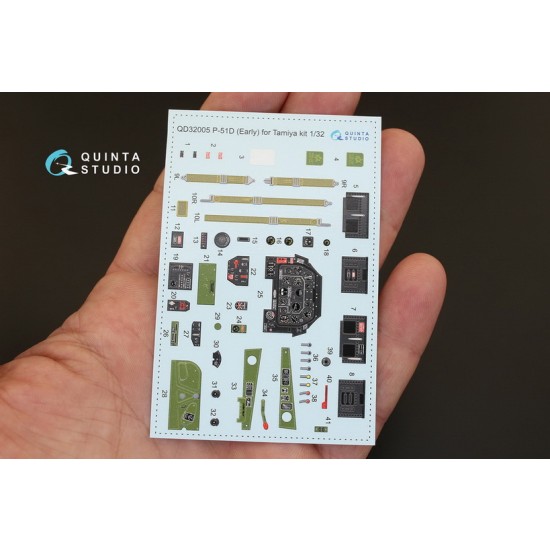 1/32 P-51D Early Interior Detail Set (on decal paper) for Tamiya Kit 1/32 P-51D Early Interior Detail Set (on decal paper) for Tamiya Kit