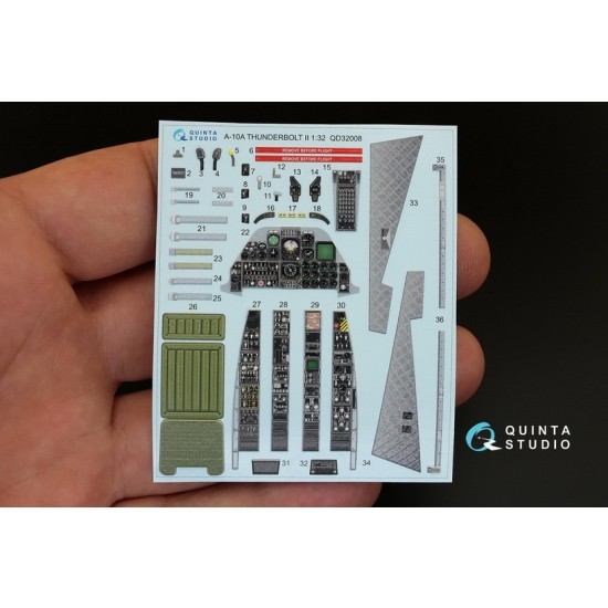 1/32 A-10A Interior Detail Set (on decal paper) for Trumpeter Kit 1/32 A-10A Interior Detail Set (on decal paper) for Trumpeter Kit