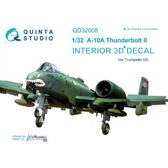 1/32 A-10A Interior Detail Set (on decal paper) for Trumpeter Kit 1/32 A-10A Interior Detail Set (on decal paper) for Trumpeter Kit