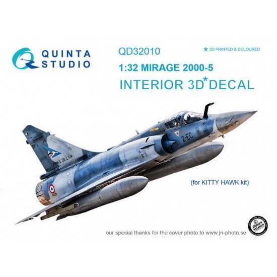 1/32 Mirage 2000-5 Interior Detail Set (on decal paper) for Kitty Hawk Kit 1/32 Mirage 2000-5 Interior Detail Set (on decal paper) for Kitty Hawk Kit