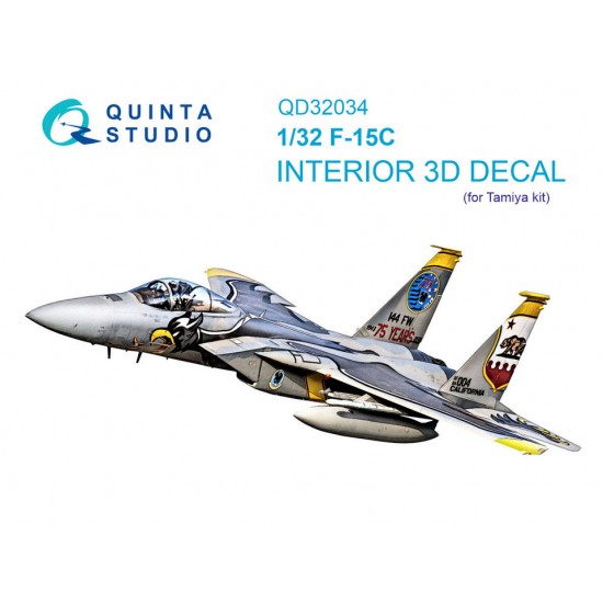 1/32 F-15C Eagle 3D-Printed & Coloured Interior on Decal Paper for Tamiya kits 1/32 F-15C Eagle 3D-Printed & Coloured Interior on Decal Paper for Tamiya kits