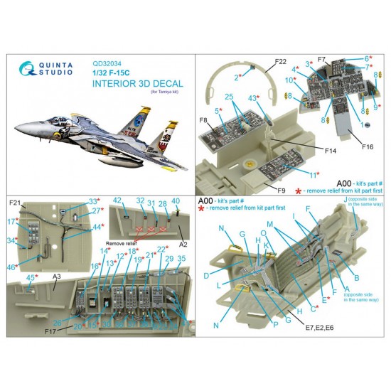 1/32 F-15C Eagle 3D-Printed & Coloured Interior on Decal Paper for Tamiya kits 1/32 F-15C Eagle 3D-Printed & Coloured Interior on Decal Paper for Tamiya kits
