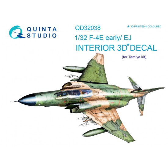 1/32 F-4E Early/F-4EJ 3D-Printed & Coloured Interior Decals for Tamiya kit 1/32 F-4E Early/F-4EJ 3D-Printed & Coloured Interior Decals for Tamiya kit