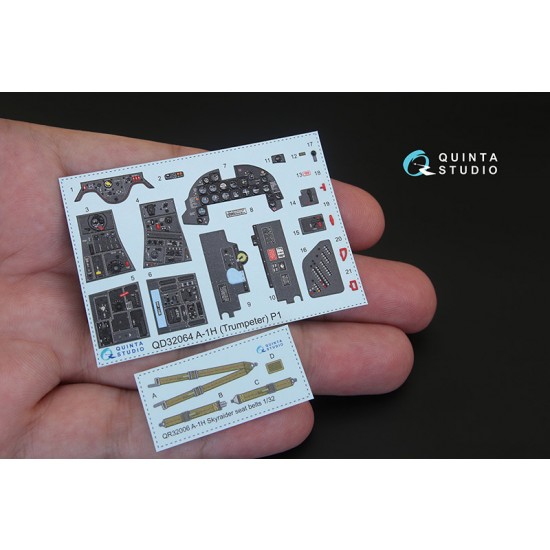 1/32 A-1H Skyraider 3D-Printed & Coloured Interior Decals for Trumpeter kit 1/32 A-1H Skyraider 3D-Printed & Coloured Interior Decals for Trumpeter kit