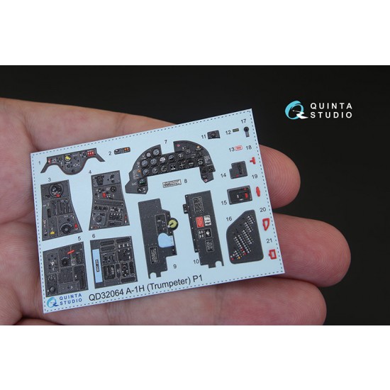 1/32 A-1H Skyraider 3D-Printed & Coloured Interior Decals for Trumpeter kit 1/32 A-1H Skyraider 3D-Printed & Coloured Interior Decals for Trumpeter kit