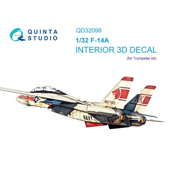 1/32 F-14A Tomcat 3D-Printed & Coloured Interior on Decal Paper for Trumpeter kits 1/32 F-14A Tomcat 3D-Printed & Coloured Interior on Decal Paper for Trumpeter kits