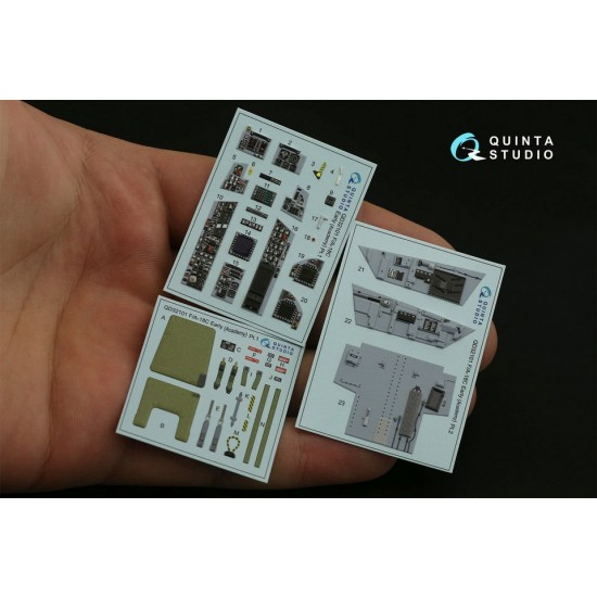 1/32 F/A-18C Hornet Early 3D-Printed & Coloured Interior on Decal Paper for Academy kits 1/32 F/A-18C Hornet Early 3D-Printed & Coloured Interior on Decal Paper for Academy kits