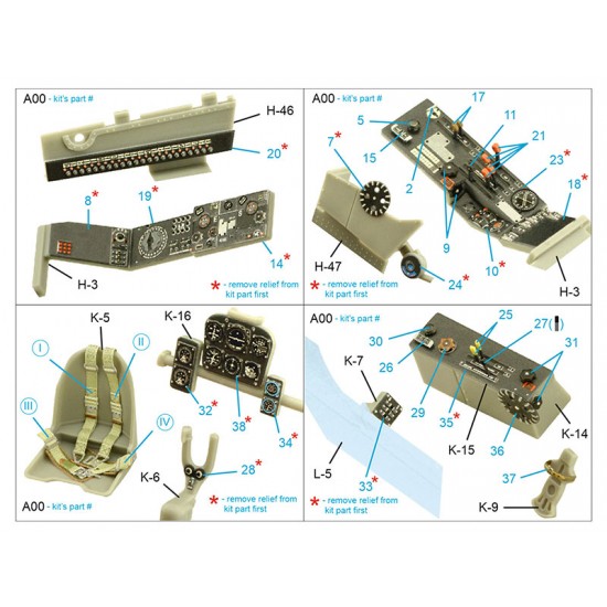 1/32 Do 335A-12 Interior Details on 3D Decal for Zoukei-mura kits 1/32 Do 335A-12 Interior Details on 3D Decal for Zoukei-mura kits