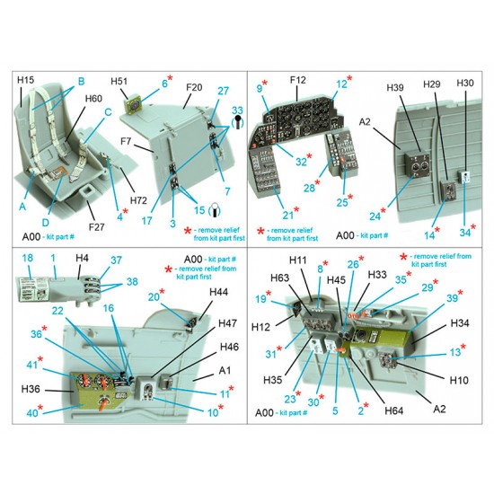 1/32 A-20G Havoc Coloured Interior Detail Parts for HK Models 1/32 A-20G Havoc Coloured Interior Detail Parts for HK Models