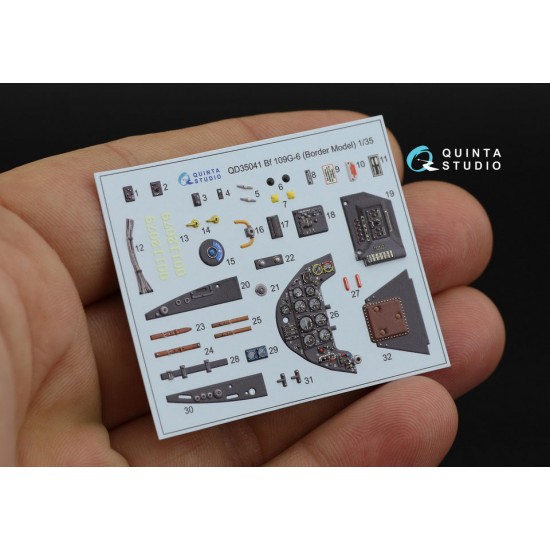 1/35 Bf 109G-6 3D-Printed & Coloured Interior on Decal Paper for Border Model kit 1/35 Bf 109G-6 3D-Printed & Coloured Interior on Decal Paper for Border Model kit