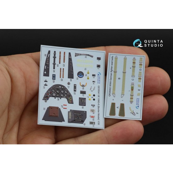 1/35 Bf 109G-6 3D-Printed & Coloured Interior on Decal Paper for Border Model kit 1/35 Bf 109G-6 3D-Printed & Coloured Interior on Decal Paper for Border Model kit
