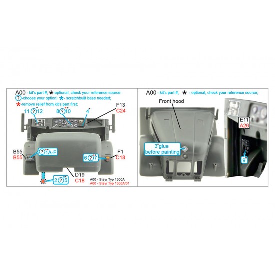 1/35 Steyr 1500A Interior Detail Parts for Tamiya kits 1/35 Steyr 1500A Interior Detail Parts for Tamiya kits