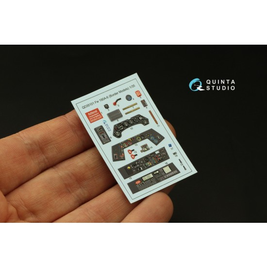 1/35 FW 190A-6 3D-Printed & Coloured Interior on Decal Paper for Border Model kits 1/35 FW 190A-6 3D-Printed & Coloured Interior on Decal Paper for Border Model kits