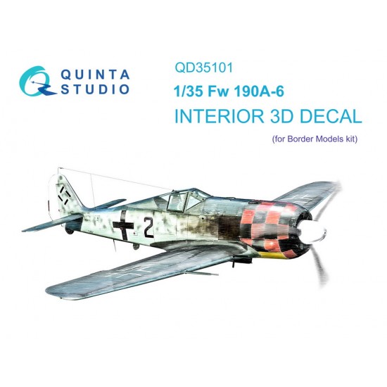 1/35 FW 190A-6 3D-Printed & Coloured Interior on Decal Paper for Border Model kits 1/35 FW 190A-6 3D-Printed & Coloured Interior on Decal Paper for Border Model kits