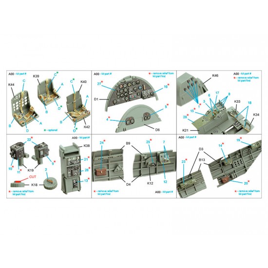 1/35 Nakajima B5N2 Kate Coloured Interior Detail Parts for Border Model 1/35 Nakajima B5N2 Kate Coloured Interior Detail Parts for Border Model