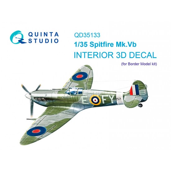 1/35 Spitfire Mk. Vb Coloured Interior Detail Parts for Border Model 1/35 Spitfire Mk. Vb Coloured Interior Detail Parts for Border Model