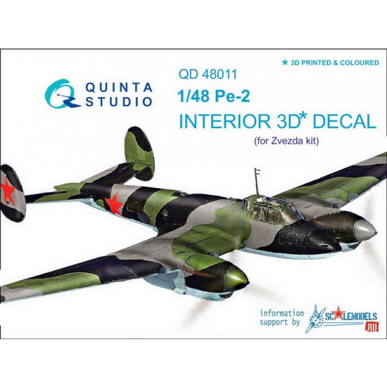 1/48 Pe-2 Interior Detail Set (on decal paper) for Zvezda Kits 1/48 Pe-2 Interior Detail Set (on decal paper) for Zvezda Kits