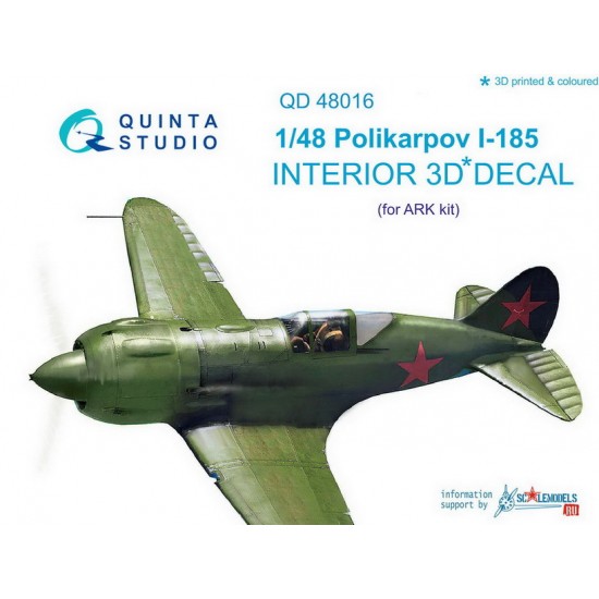 1/48 Polikarpov I-185 Interior Detail Set (on decal paper) for ARK Kit 1/48 Polikarpov I-185 Interior Detail Set (on decal paper) for ARK Kit