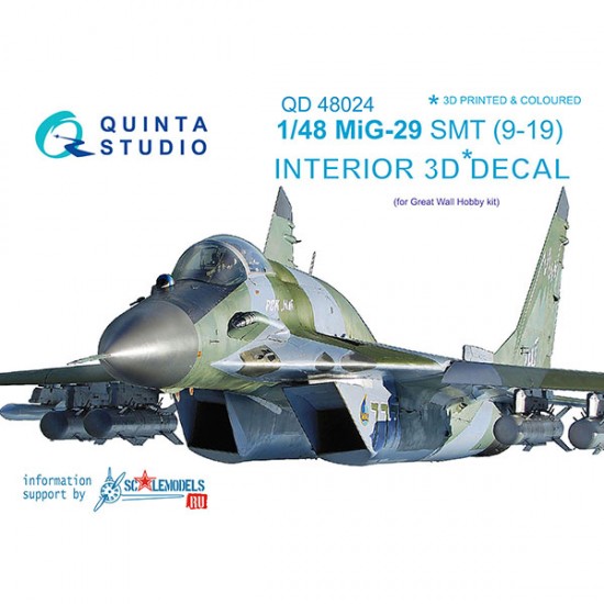 1/48 Mig-29 Smt 9-19 Interior Detail Set (on decal paper) for Great Wall Hobby Kits 1/48 Mig-29 Smt 9-19 Interior Detail Set (on decal paper) for Great Wall Hobby Kits