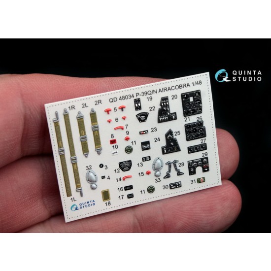 1/48 P-39Q/N Interior Detail Set (on decal paper) for Hasegawa Kit 1/48 P-39Q/N Interior Detail Set (on decal paper) for Hasegawa Kit