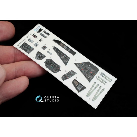 1/48 Mi-24V Nato Black Panels Interior Detail Set (on decal paper) for Zvezda Kit 1/48 Mi-24V Nato Black Panels Interior Detail Set (on decal paper) for Zvezda Kit