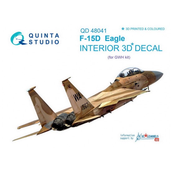 1/48 F-15D Interior Detail Set (on decal paper) for Great Wall Hobby Kit 1/48 F-15D Interior Detail Set (on decal paper) for Great Wall Hobby Kit