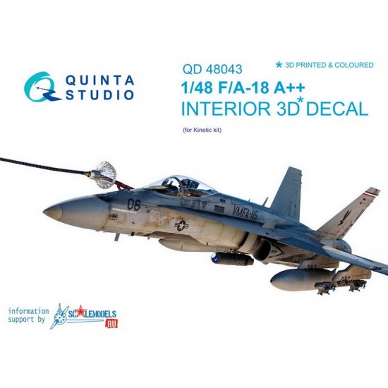 1/48 F/A-18A++ Interior Detail Set (on decal paper) for Kinetic Kit 1/48 F/A-18A++ Interior Detail Set (on decal paper) for Kinetic Kit