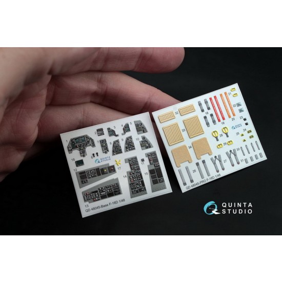 1/48 F-16D Block 30/40/50 Interior Detail Set (on decal paper) for Kinetic Kit 1/48 F-16D Block 30/40/50 Interior Detail Set (on decal paper) for Kinetic Kit