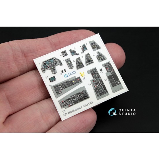 1/48 F-16D Block 30/40/50 Interior Detail Set (on decal paper) for Kinetic Kit 1/48 F-16D Block 30/40/50 Interior Detail Set (on decal paper) for Kinetic Kit