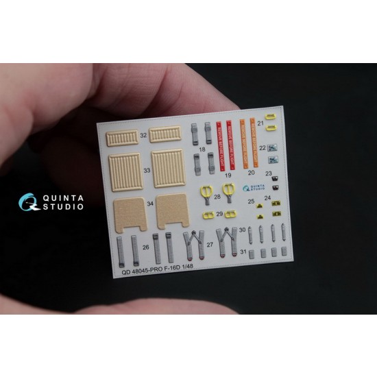 1/48 F-16D Block 30/40/50 Interior Detail Set (on decal paper) for Kinetic Kit 1/48 F-16D Block 30/40/50 Interior Detail Set (on decal paper) for Kinetic Kit