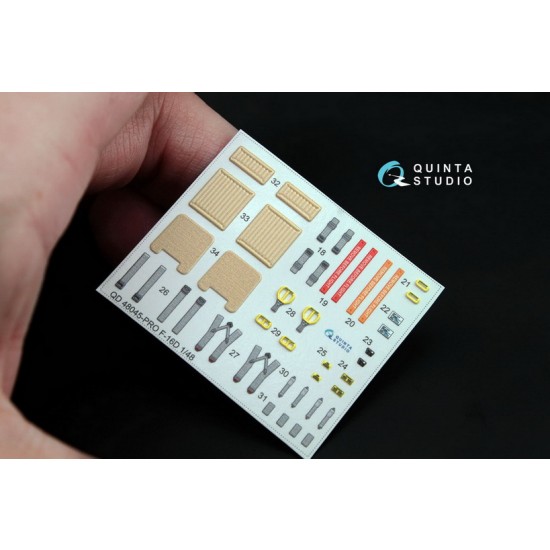 1/48 F-16D Block 30/40/50 Interior Detail Set (on decal paper) for Kinetic Kit 1/48 F-16D Block 30/40/50 Interior Detail Set (on decal paper) for Kinetic Kit
