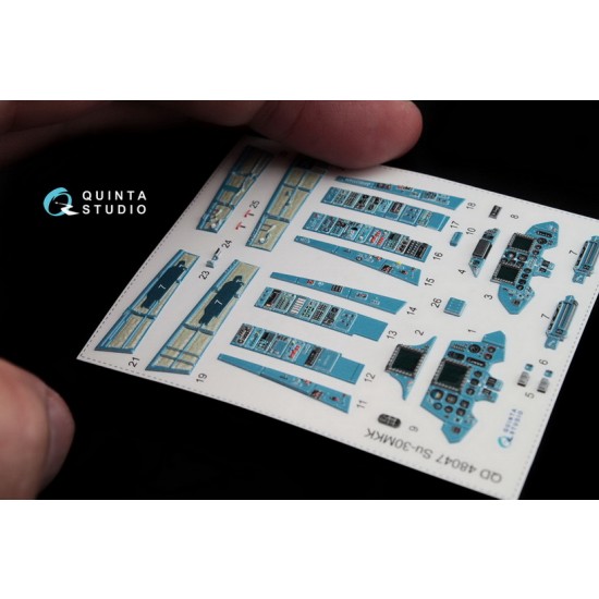 1/48 Su-30Mkk Interior Detail Set (on decal paper) for Hobbyboss Kit 1/48 Su-30Mkk Interior Detail Set (on decal paper) for Hobbyboss Kit