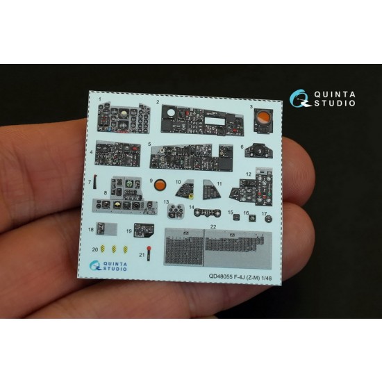 1/48 F-4J Interior Detail Set (on decal paper) for Zoukei-Mura Kit 1/48 F-4J Interior Detail Set (on decal paper) for Zoukei-Mura Kit