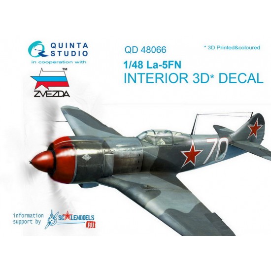 1/48 La-5FN Interior Detail Set (on decal paper) for Zvezda Kit 1/48 La-5FN Interior Detail Set (on decal paper) for Zvezda Kit