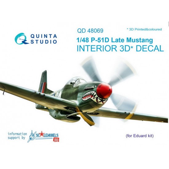 1/48 P-51D Late Interior Detail Set (on decal paper) for Eduard Kit