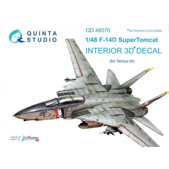 1/48 F-14D Interior Detail Set (on decal paper) for Tamiya Kit